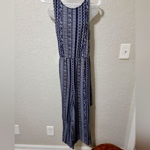 Blue patterned romper